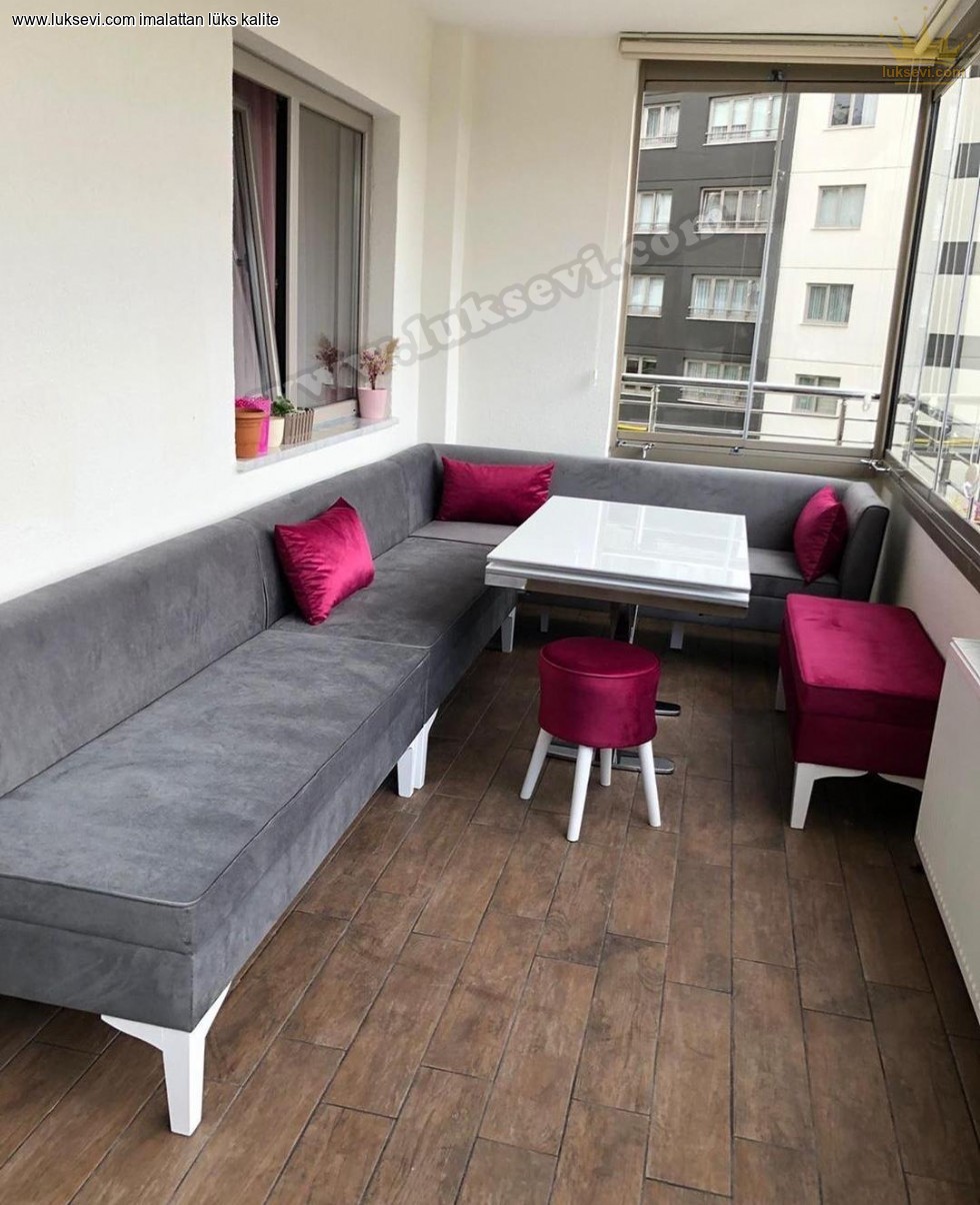 Balkon Köşe Koltuk Takımı Özel Ölü Üretim Balkon Koltuğu Lüksevi