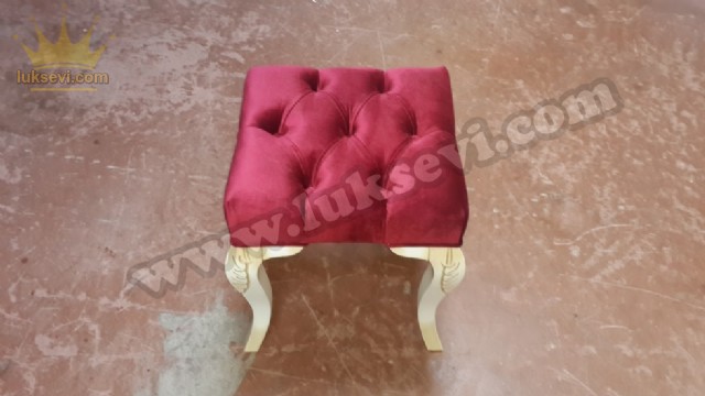 Lükens Ayaklı Oymalı Puf Avangart Puf