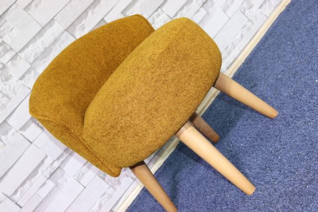 Yuvarlak Sırtlı Puf Sandalye Hardal Sarısı