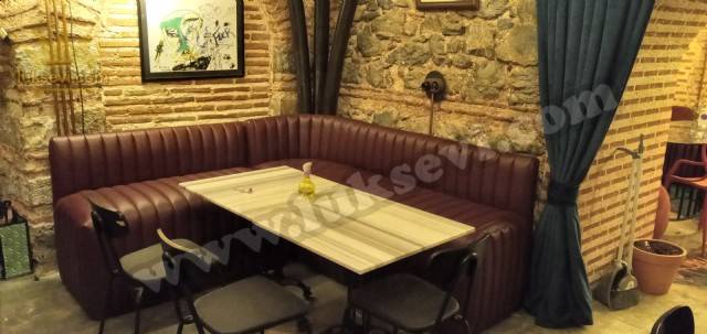 Resim No:12492 - Cafe Deri Köşe Koltuk Takımı