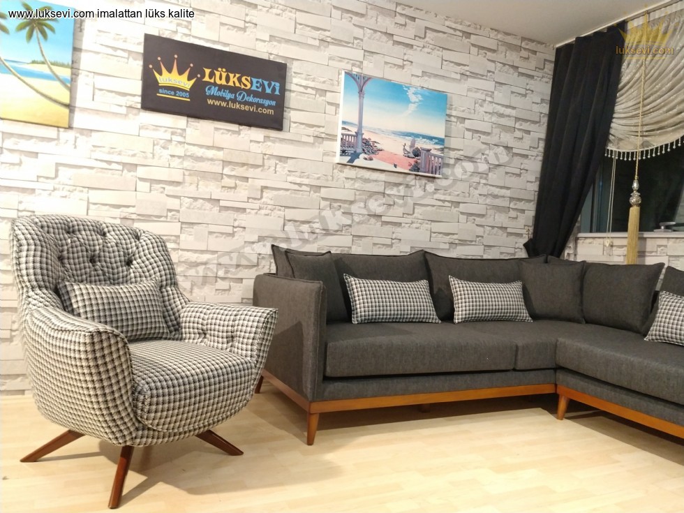 Ince Kollu Köşe Koltuk Takımı Lüksevi