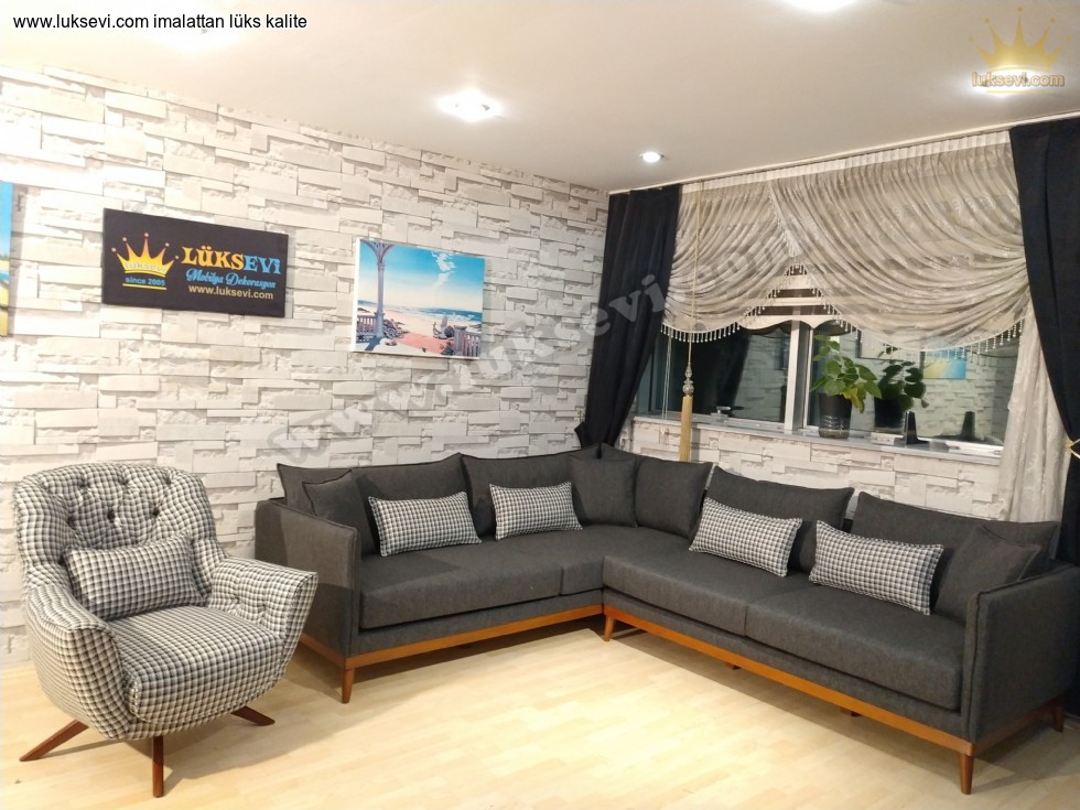 Ince Kollu Köşe Koltuk Takımı Lüksevi