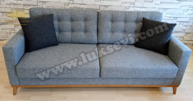 İnce Kollu Sırt Minderi Dikişli Koltuk Takımı