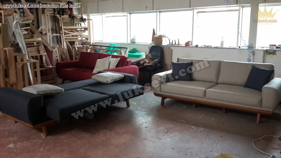 İstanbul Koltuk Takımı İki Adet Üçlü Yataklı Kotluk Takımı Lüksevi