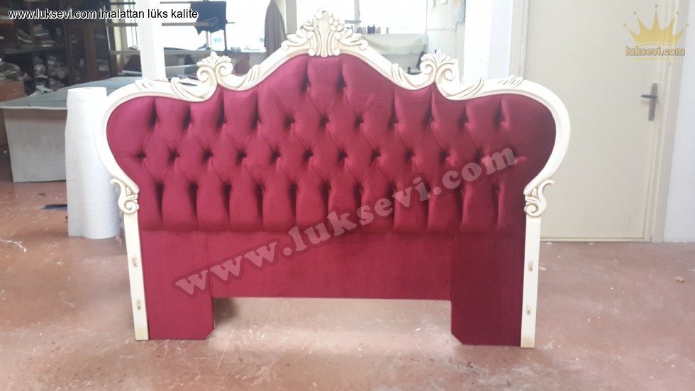 Avangart Yatak Başucu Ayak Ucu Yatak Takımı Kırmızı Oymalı