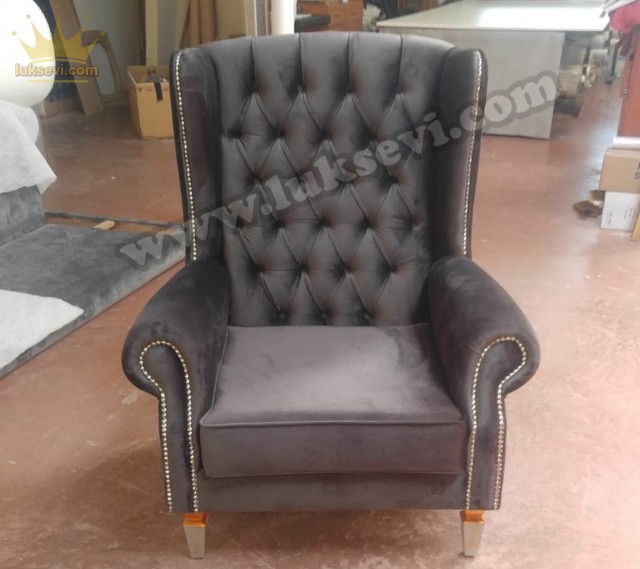 Kulaklı Berjer Koltuk Kabaralı