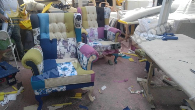 Patchwork Berjer Koltuk