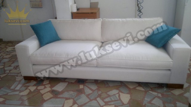 Üçlü Kanepe Modern Beyaz