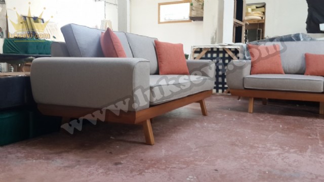 Ahşap Bazalı Modern Lüks Koltuk Takımı