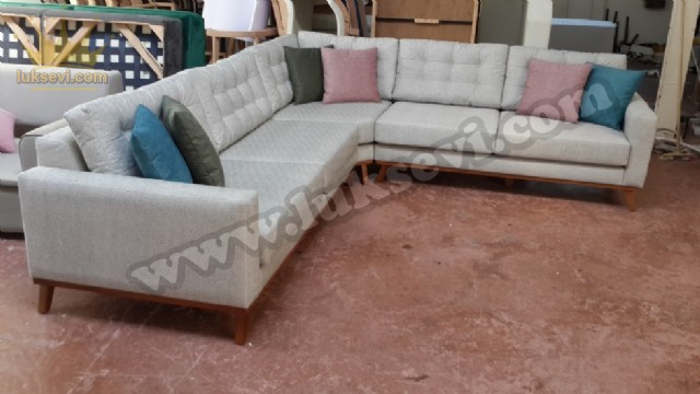 Gri Köşe Koltuk Takımı Özel Ölçü Üretim