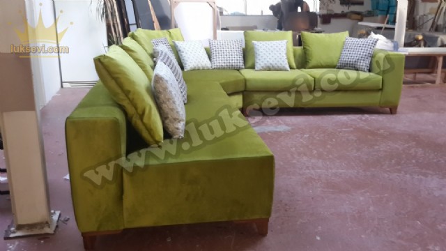 Hardal Sarısı Modern Köşe Koltuk