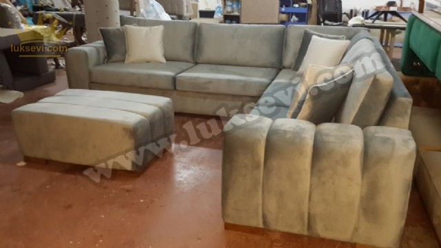 Köşe Kotluk Modeli Modern Tasarım Gri Renk