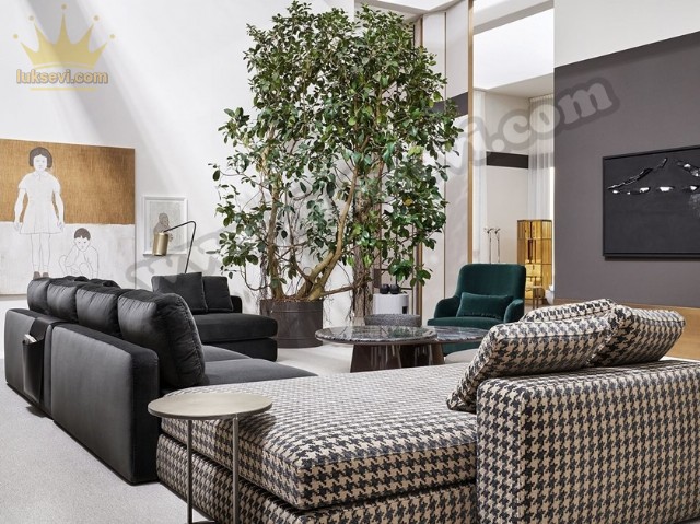 Lüks Salon Köşe Takımı Büyük Ölçü Köşe Koltuklar
