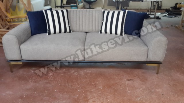 Luxury Bej Üçlü Kanepe