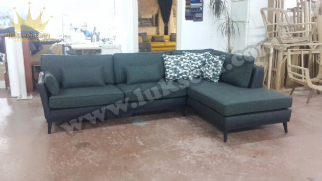 Modern L Köşe Koltuk Takımı Koyu Gri Renk