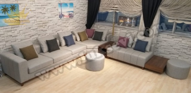 Modern Lüks Sehpalı Köşe Koltuk Takımı