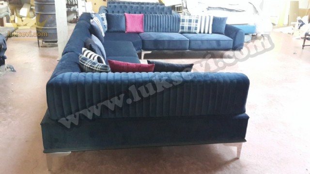 Modern Oturma Odası Salon Büyük Ölçü Köşe Koltuk Takımı