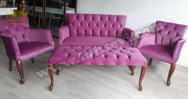 Resim No:6653 - Pembe Renkli Lobi Bekleme Salonu Koltuk Takımı