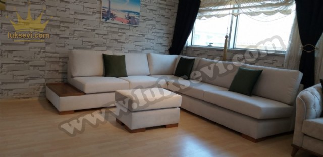Puflu L Köşe Takımı Modern Köşe Koltuk