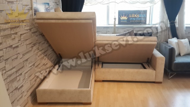Sandıklı Amortisörlü Köşe Koltuk Takımı