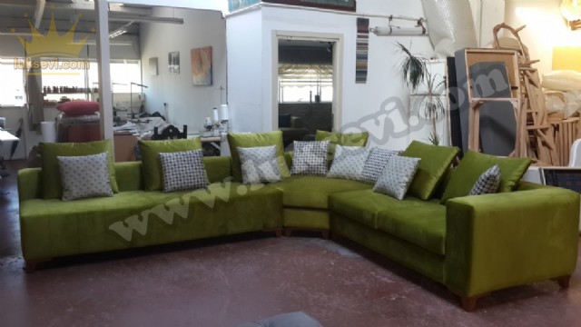 Yeşil Köşe Koltuk Takımı Modern Tasarım Özel Ölçü