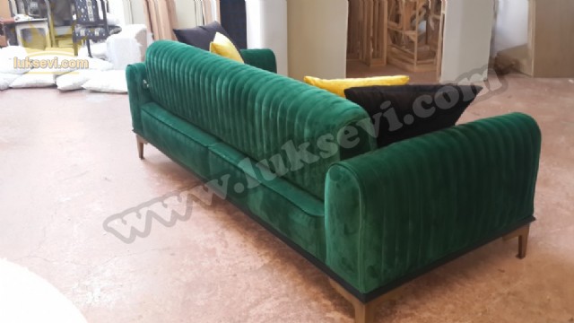 Yeşil Yataklı Üçlü Koltuk