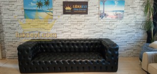 Deri Kapitoneli Chester Koltuk İtalyan Full Kapitone Modern Chester