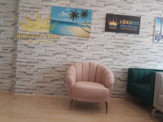 İstiridye Berjer Pembe Berjer Koltuk