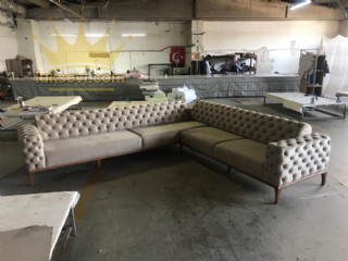 Kapitone Lüks Köşe Koltuk Takımı Avrupa Tasarımı