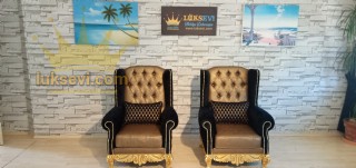 Lüks Avangart Chester Kapitoneli Berjer Koltuk