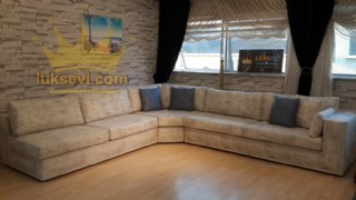 Modern Köşe Kotluk Takımı L Köşe Koltuk Özel Üretim